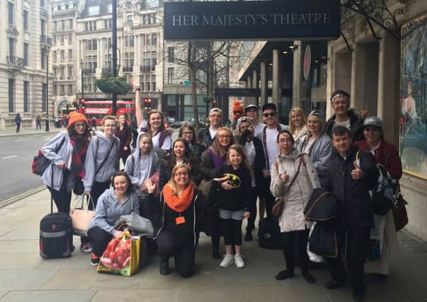 Casting Call members outside Her Majesty's Theatre in London's West End for the showcase performance