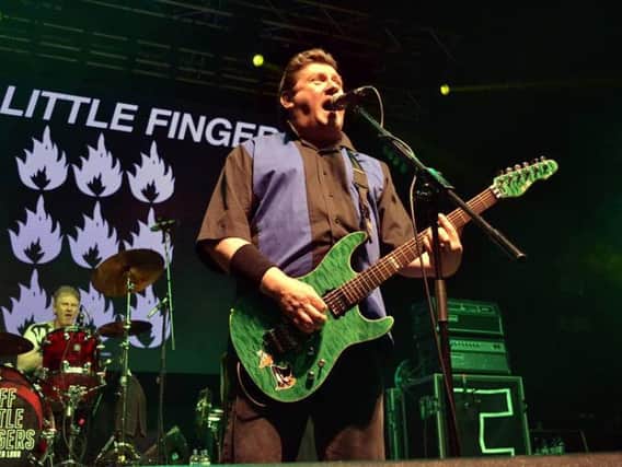 Stiff Little Fingers frontman Jake Burns in action at the O2 Academy. Pic: Gary Welford.