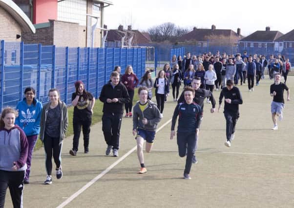 St Hild's CofE school pupils in their Sport Relief event