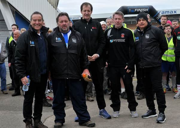 Jeff Stelling, with Russ Green, Alastair Campbell, Craig Hignett and Ray Wilkins