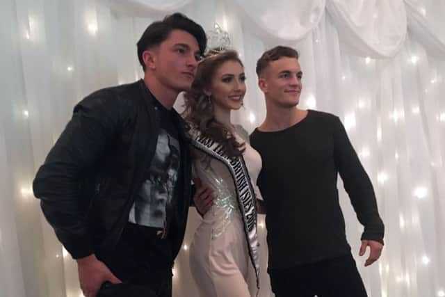 British Isles Teen Queen Sommer Goldesbrough with Alex Kippen and Joe Delaney from Ex On the Beach.