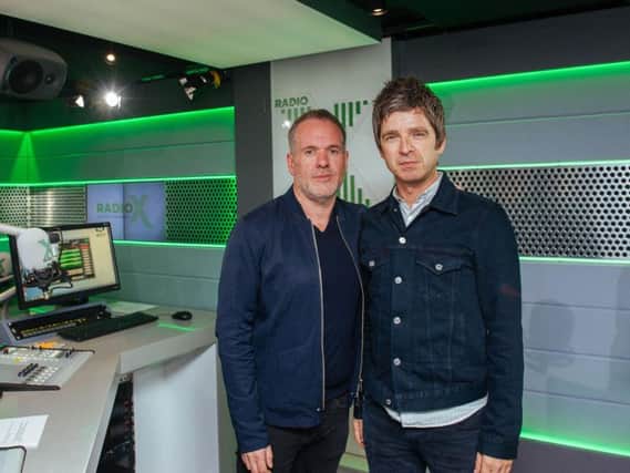 Chris Moyles, left, and Noel Gallagher.