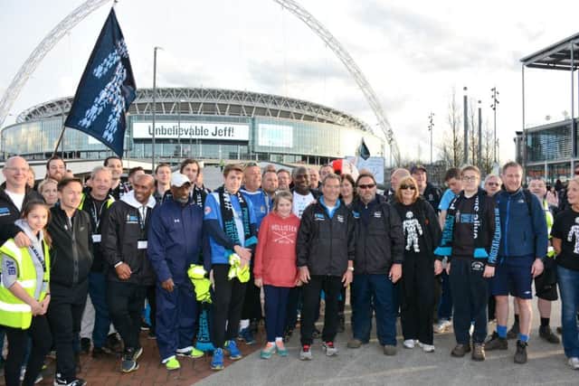 Jeff Stelling completes his Men United March from Hartlepool to Wembley.