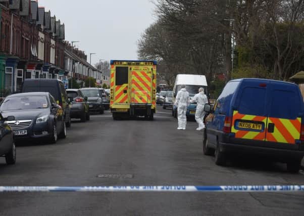 Forensic team in Westbourne Road, Hartlepool, on Sunday morning.