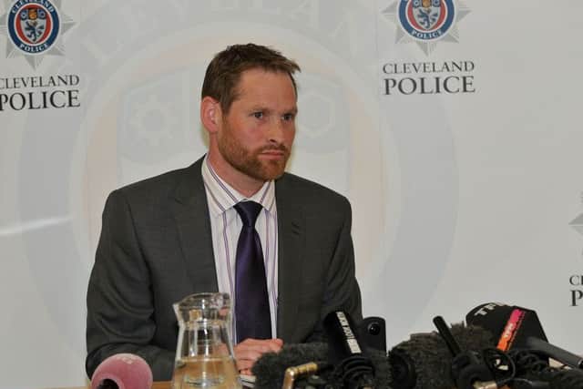 Detective Superintendent Alastair Simpson at today's press conference.