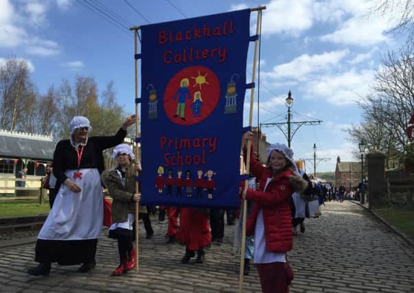 Children from Blackhall Colliery Primary join in the Beamish Museum celebrations.