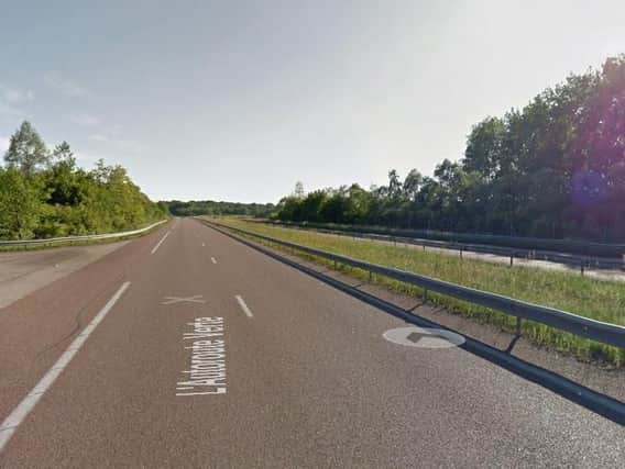 The A39 road in France. Copyright Google Maps.