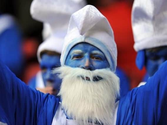 Pools fans dressed up as Smurfs in 2012.
