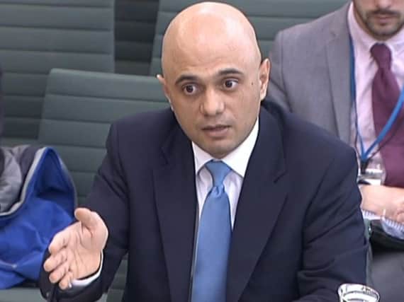 Sajid Javid appears before the business select committee this morning