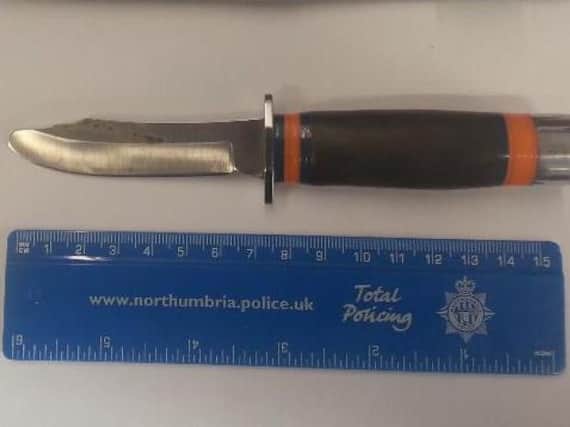 The knife recovered by police from the teenager's home.