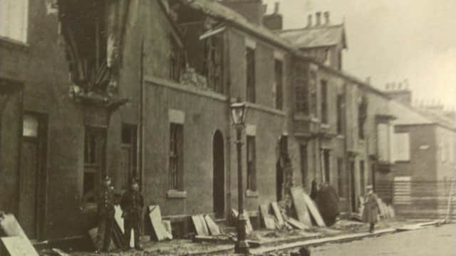 A scene of destruction after the Bombardment of Hartlepool.