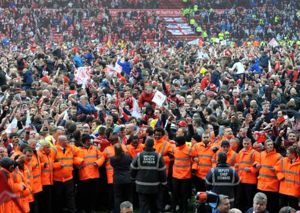 Middlesbrough fans celebrate at the Riverside