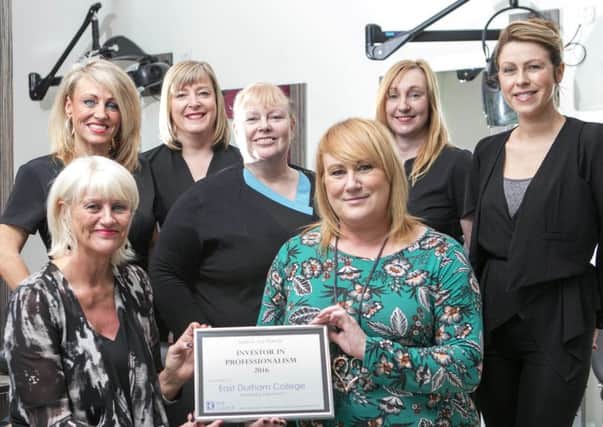 East Durham Colleges hairdressing department with their Hair Council industry award.
