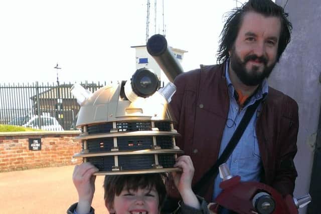 Graeme Barker and his son Travis, 8, enjoying the Dr Who day at the museum.