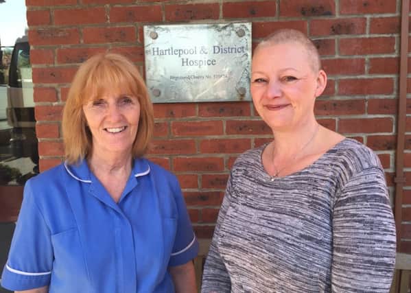 Debbie Simmons, right, with hospice nurse Linda Bellerby