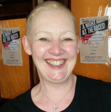 Debbie Simmons after the head shave