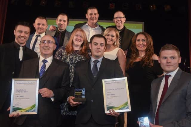 The award-winning JDR team at the Hartlepool Business Awards where the company became Hartlepool Business of the Year.