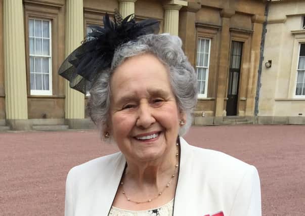Dorothy Clark after receiving her MBE at Buckingham Palace