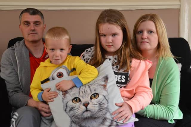 Family pet Willow is the fourth cat to have died in similar circumstances. Mother Amanda Brown, partner Gareth Heslington, children Chloe Brown, 10, and Reece Heslington, 3.