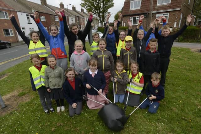 The litter pickers from Hesleden Primary School were praised for their contribution to the community.