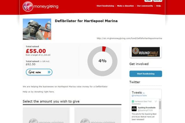Hartlepool Round Table has set up a fundraising website to raise money for a defibrillator at Hartlepool marina