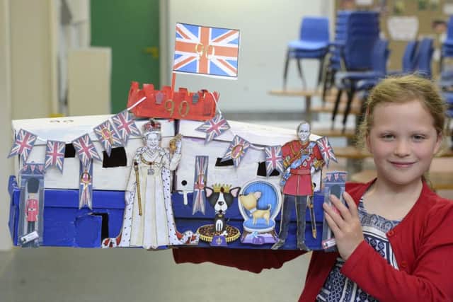 Elle Buttery with her castle at Brougham Primary School party for the Queen's birthday.
Picture Jane Coltman