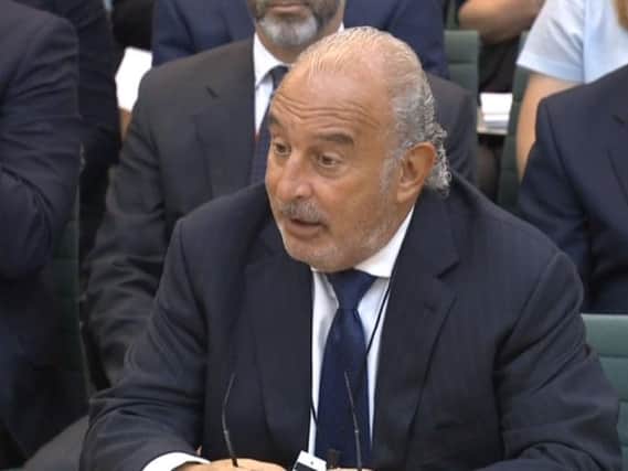 Sir Philip Green gives evidence to MPs on the collapse of BHS