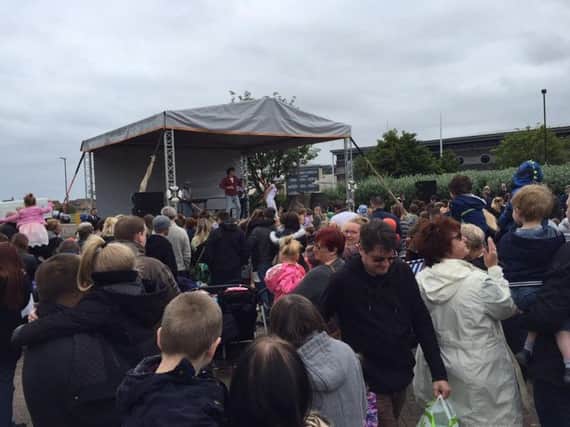 Crowds watch Cbeebies presenter Andy Day at the Welcome Aboard! event in Hartlepool.