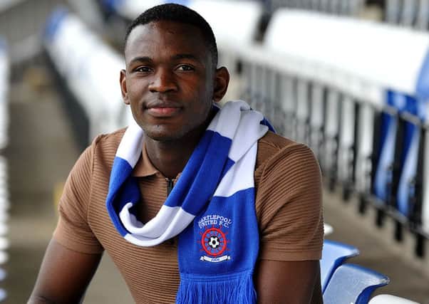 Toto Nsiala joined Pools from Grimsby on Thursday. Photograph by FRANK REID
