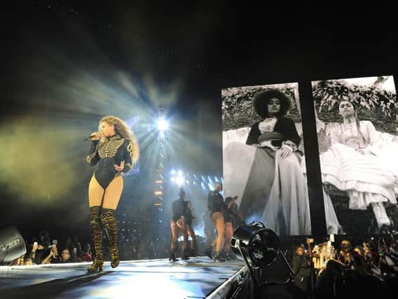 Beyonce on stage in Miami.