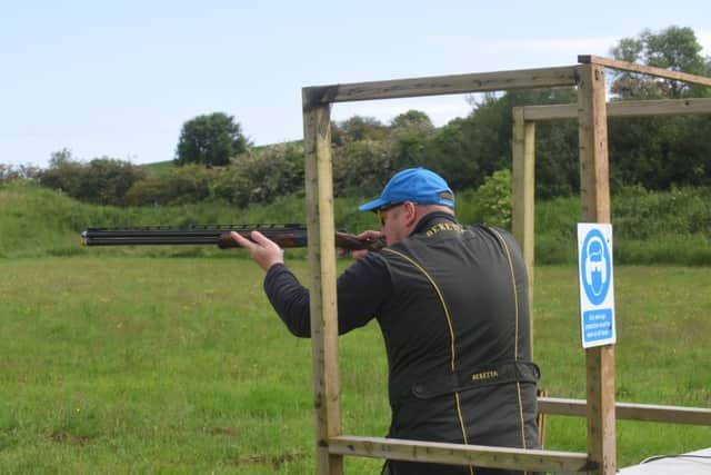 Martin Griffith taking aim at the England Selection shoot at Oak Lodge Shooting Ground, Brierton Lane, Hartlepool on Saturday.