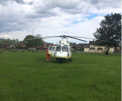 Man airlifted to hospital after being involved in a collision with a motorbike