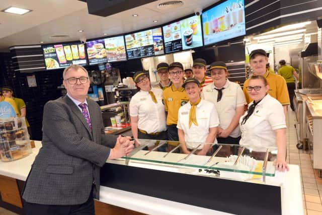 New look McDonalds on Burn Road Franchisee Jasper Maudsley with staff