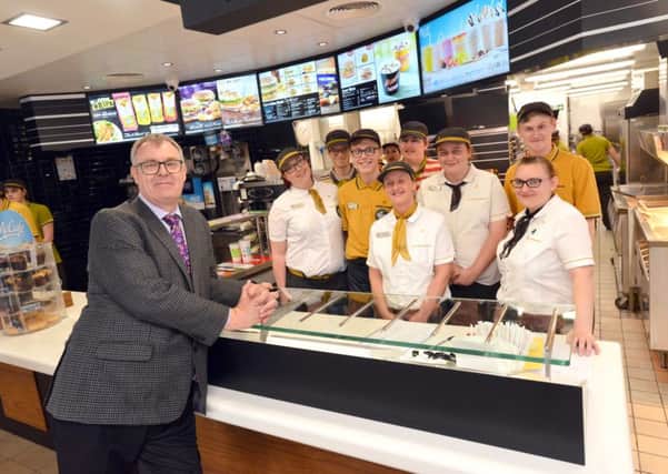 New look McDonalds on Burn Road Franchisee Jasper Maudsley with staff