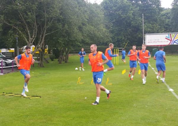 The Hartlepool United players are back in training