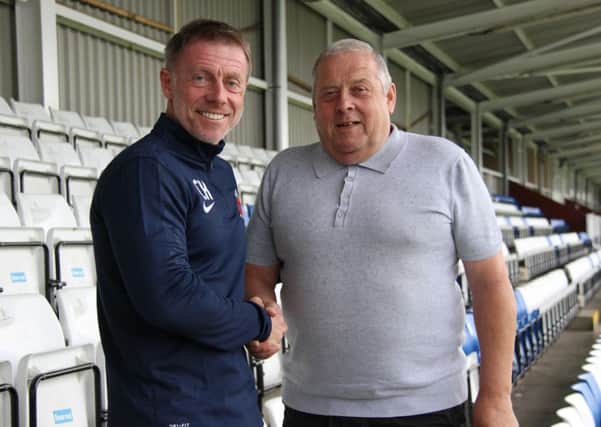 Craig Hignett with Tommy Miller Snr. Picture courtesy of HUFC