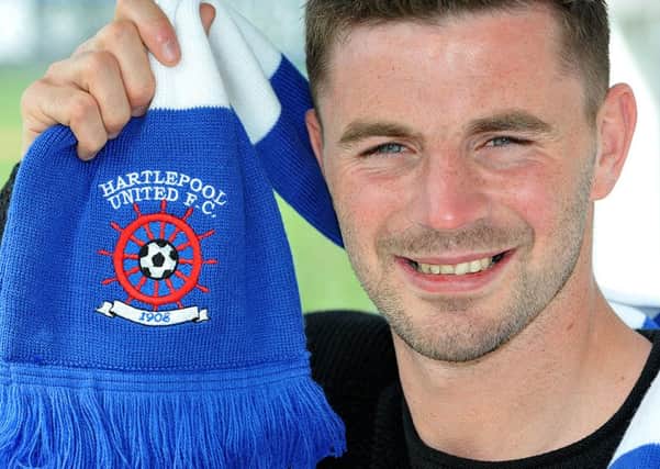 Padraig Amond will play for Pools tomorrow at Billingham Town. Picture by FRANK REID