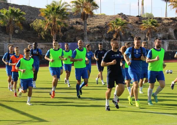 Pools players training in Tenerife. Picture: HUFC