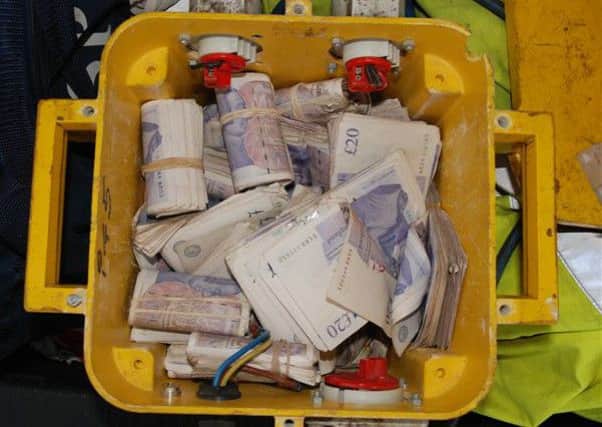 Money found inside an electrical transformer as part of a Hartlepool drugs deal.