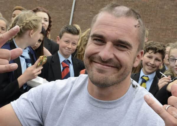Ben Holden head shave at High Tunstall College of Science in aid of Macmillan.
Picture by Jane Coltman