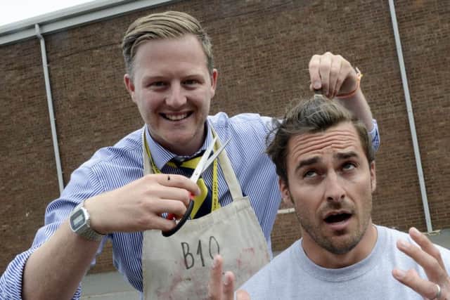 Ben Holden head shave at High Tunstall College of Science in aid of Macmillan.
The barber was his best friend and fellow teacher Ben Wainright who is leaving the school after 9 years.
Picture by Jane Coltman