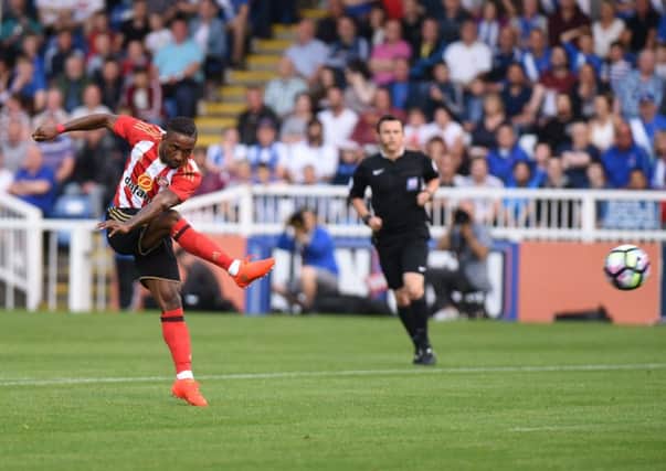 Jermain Defoe lets fly against Pools. Picture by KEVIN BRADY