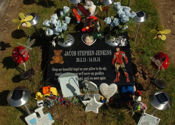 Two year old Jacob Jenkins' grave at Stranton Cemetery, Brierton Lane, Hartlepool.