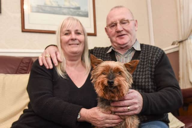 23 year old Yorkshire Terrier Jack, with owners Ray and Mary Bunn, of Appleby Grove, Hartlepool.