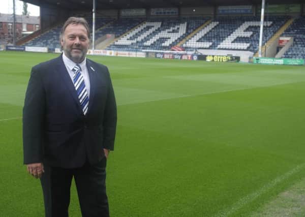 Russ Green at Spotland after being named as Rochdale's new chief executive. Picture courtesy of www.Rochdaleafc.co.uk