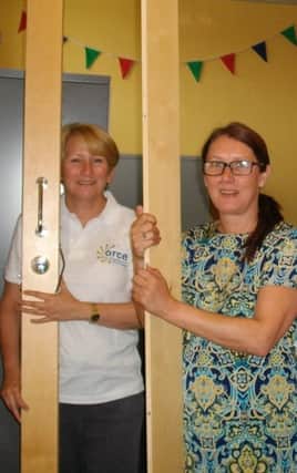 Glenys Thompson, Centre Manager, (left) and Claire Wass, Job Coach, Peopleplus are hoping for public support to fund a new partition at the Orcel Centre.