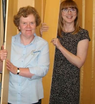 Pauline Wilkinson, Orcel Volunteer, left; and Kate Wagstaff, Enterprise Advisor, Peopleplus, who would love to see a new partition installed at the Orcel Centre.