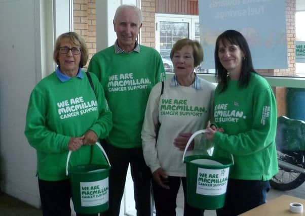 Members of the Hartlepool Macmillan branch pictured during a collection.