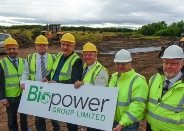 Pictred l-r at the Biopower site Israr Hussain economic development Hartlepool Council, Stuart Winspear of Stevenson Renewables, Coun. Kevin Cranney, Steve Winspear MD Biopower Group Ltd., Kevin O'Donnell operations director Biopower and Leigh Cooper of Leigh Cooper Assiociates.