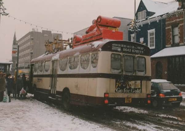 The historic 'Santa Bus' in action in Hartlepool.